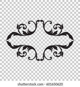 Vintage baroque ornament retro pattern antique style acanthus. Decorative design element filigree calligraphy vector. You can use for wedding decoration of greeting card and laser cutting.