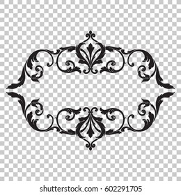 vintage baroque ornament retro pattern antique style acanthus. Decorative design element filigree calligraphy vector. You can use for wedding decoration of greeting card and laser cutting.