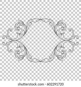 vintage baroque ornament retro pattern antique style acanthus. Decorative design element filigree calligraphy vector. You can use for wedding decoration of greeting card and laser cutting.