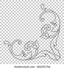 vintage baroque ornament retro pattern antique style acanthus. Decorative design element filigree calligraphy vector. You can use for wedding decoration of greeting card and laser cutting.