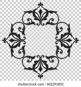 vintage baroque ornament retro pattern antique style acanthus. Decorative design element filigree calligraphy vector. You can use for wedding decoration of greeting card and laser cutting.