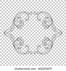 vintage baroque ornament retro pattern antique style acanthus. Decorative design element filigree calligraphy vector. You can use for wedding decoration of greeting card and laser cutting.