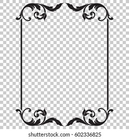 Vintage baroque ornament retro pattern antique style acanthus. Decorative design element filigree calligraphy vector. You can use for wedding decoration of greeting card and laser cutting.