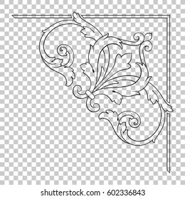 Vintage baroque ornament retro pattern antique style acanthus. Decorative design element filigree calligraphy vector. You can use for wedding decoration of greeting card and laser cutting.