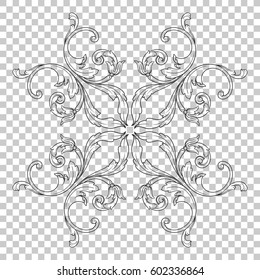 Vintage baroque ornament retro pattern antique style acanthus. Decorative design element filigree calligraphy vector. You can use for wedding decoration of greeting card and laser cutting.