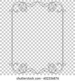 Vintage baroque ornament retro pattern antique style acanthus. Decorative design element filigree calligraphy vector. You can use for wedding decoration of greeting card and laser cutting.