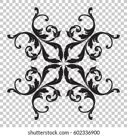 Vintage baroque ornament retro pattern antique style acanthus. Decorative design element filigree calligraphy vector. You can use for wedding decoration of greeting card and laser cutting.