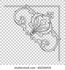 Vintage baroque ornament retro pattern antique style acanthus. Decorative design element filigree calligraphy vector. You can use for wedding decoration of greeting card and laser cutting.