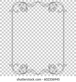 Vintage baroque ornament retro pattern antique style acanthus. Decorative design element filigree calligraphy vector. You can use for wedding decoration of greeting card and laser cutting.