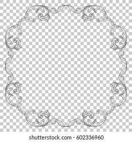 Vintage baroque ornament retro pattern antique style acanthus. Decorative design element filigree calligraphy vector. You can use for wedding decoration of greeting card and laser cutting.