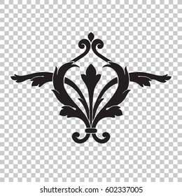 Vintage baroque ornament retro pattern antique style acanthus. Decorative design element filigree calligraphy vector. You can use for wedding decoration of greeting card and laser cutting.