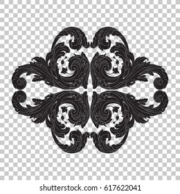 Vintage baroque ornament retro pattern antique style acanthus. Decorative design element filigree calligraphy vector. You can use for wedding decoration of greeting card and laser cutting.