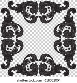 Vintage baroque ornament retro pattern antique style acanthus. Decorative design element filigree calligraphy vector. You can use for wedding decoration of greeting card and laser cutting.