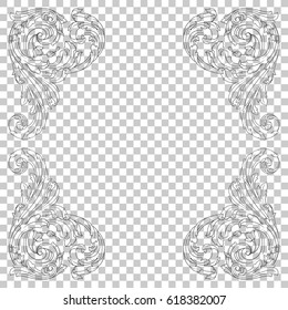 Vintage baroque ornament retro pattern antique style acanthus. Decorative design element filigree calligraphy vector. You can use for wedding decoration of greeting card and laser cutting.