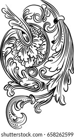 Vintage baroque ornament. Retro pattern antique style acanthus. Decorative design element filigree  vector. - stock vector