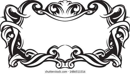vintage baroque ornament vector frame illustration
