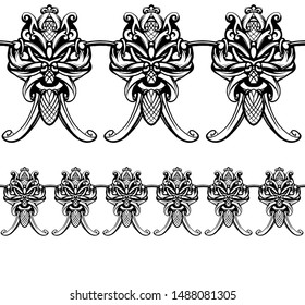 vintage baroque ornament vector frame illustration seamless