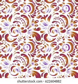 Vintage baroque ornament. Vector illustration. Retro seamless pattern antique style acanthus. Decorative design element filigree calligraphy.