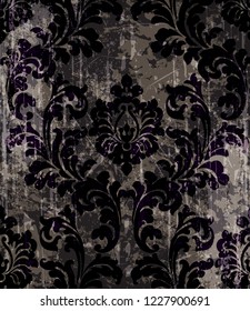 Vintage baroque ornamented background Vector. Royal luxury texture. Elegant decor design with old grunge effects dark colors