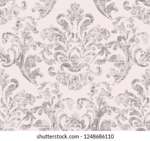 Vintage baroque ornamented background Vector. Royal luxury texture. Elegant decor design in old grunge style. Pastel colors