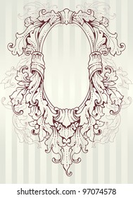 vintage baroque oval ornate  frame