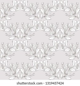 Vintage baroque pattern seamless vector in classic flower graphic style background for backdrop, template, cover page design, fabric,textile. Fashionable background,modern seamless pattern.Damask. 