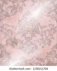 Vintage baroque pattern texture ornament Vector. Old effect style decors