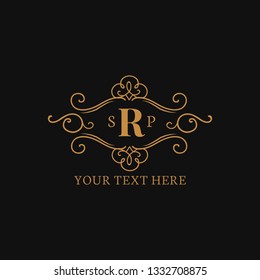 Vintage baroque R badge design
