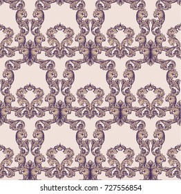 Vintage Baroque rich pattern background Vector illustration