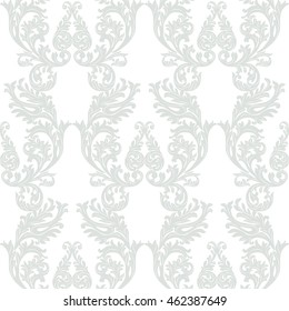 Vintage Baroque Rococo ornament pattern. Vector damask decor. Royal Victorian texture for wallpapers, textile, fabric