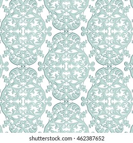 Vintage Baroque Rococo ornament pattern. Vector damask decor. Royal Victorian texture for wallpapers, textile, fabric