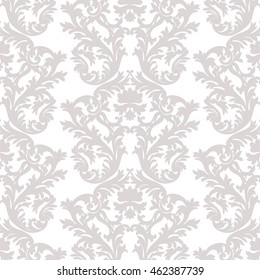 Vintage Baroque Rococo ornament pattern. Vector damask decor. Royal Victorian texture for wallpapers, textile, fabric