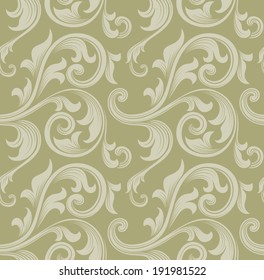 Vintage baroque scroll design element motif pattern vector