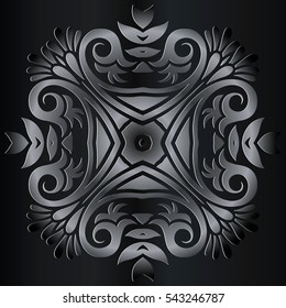 Vintage baroque scroll ornament mandala retro pattern antique style acanthus decorative design