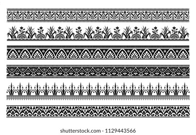 Vintage baroque and victorian borders, flower ornaments, retro collections, vector illustration and design.