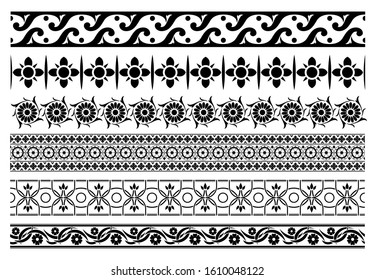 Vintage baroque and victorian borders, flower ornaments, retro collections, vector illustration and design.
