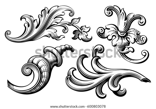 Vintage Baroque Victorian frame border monogram\
floral ornament leaf scroll engraved retro flower pattern\
decorative design tattoo black and white filigree calligraphic\
vector heraldic shield\
swirl