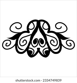 Vintage Baroque Victorian frame floral border ornament leaf scroll engraved retro floral decorative design pattern black and white tattoo Japanese filigree calligraphy vector batik, illustration class