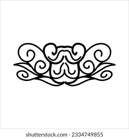 Vintage Baroque Victorian frame floral border ornament leaf scroll engraved retro floral decorative design pattern black and white tattoo Japanese filigree calligraphy vector batik, illustration class