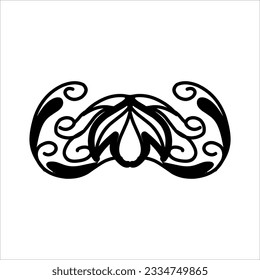 Vintage Baroque Victorian frame floral border ornament leaf scroll engraved retro floral decorative design pattern black and white tattoo Japanese filigree calligraphy vector batik, illustration class