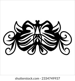 Vintage Baroque Victorian frame floral border ornament leaf scroll engraved retro floral decorative design pattern black and white tattoo Japanese filigree calligraphy vector batik, illustration class