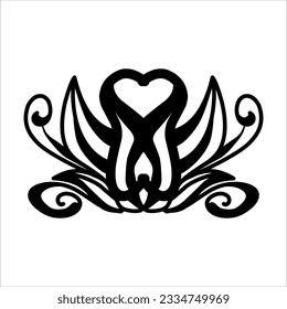 Vintage Baroque Victorian frame floral border ornament leaf scroll engraved retro floral decorative design pattern black and white tattoo Japanese filigree calligraphy vector batik, illustration class