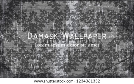 Vintage Baroque Victorian pattern Vector. Floral ornament decoration. Leaf scroll engraved retro grunge texture design. Light gray colors