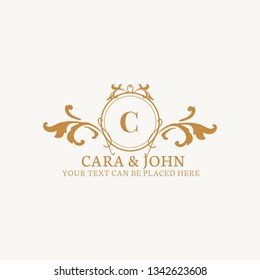 Vintage baroque wedding invitation design