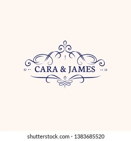 Vintage baroque wedding invitation design