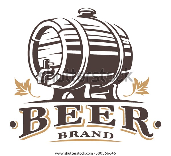 Vintage Barrel Beer Logo Text On Stock Vector (Royalty Free) 580566646