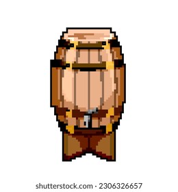 vintage barrel wine game pixel art retro vector. bit vintage barrel wine. old vintage illustration