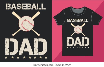 Vintage Baseball Dad T-shirt Graphic, Happy Father's Day T-shirt