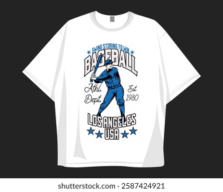 Vintage baseball graphic t shirt design for print, sport t shirt design with baseball theme. Baseball graphic t-shirt for pod