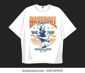 Vintage baseball graphic t shirt design for print, sport t shirt design with baseball theme. Baseball graphic t-shirt for pod